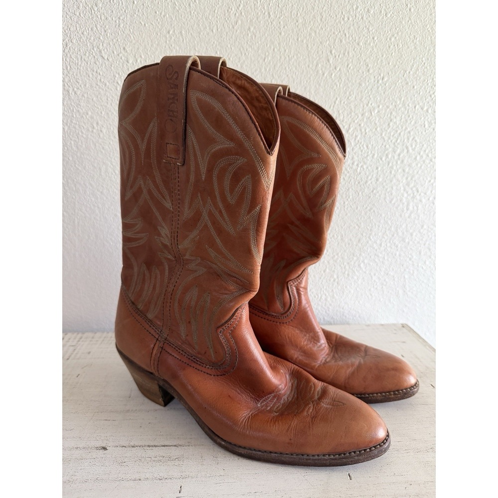 Vintage Sancho Cowboy Womens Leather Western‎ Cowgirl Boots Size 38/8US